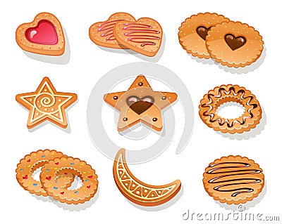 Set of different cookies Vector Illustration