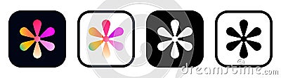 Set of different Dall-E AI mobile app icons, isolated on transparent background, vector illustration. Dall-E is text-to Vector Illustration