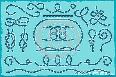 Nautical Ropes set Vector Illustration