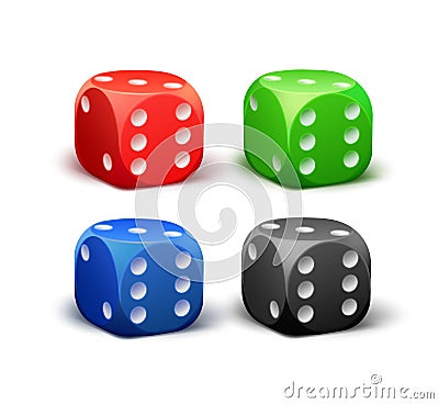 Set of Different Dice Vector Illustration