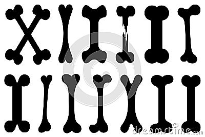 Set of different dog bones Vector Illustration