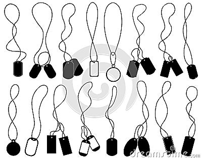 Set of different dog tags Vector Illustration