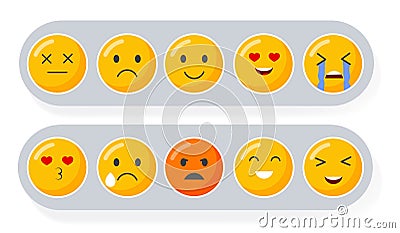 Set of different emoticons Vector Illustration