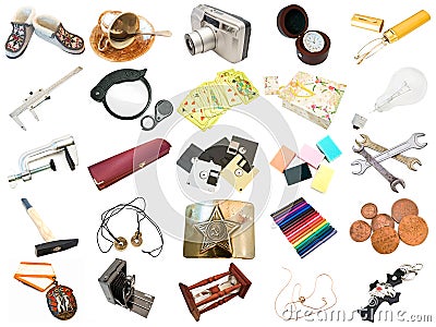 Set from different everyday items Stock Photo