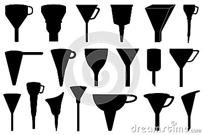 Set of different funnels Vector Illustration