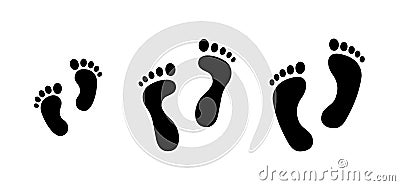 Set different human footprints. Baby footprint - stock vector Vector Illustration