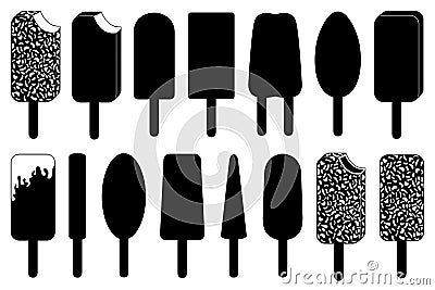Set of different ice cream lolly Vector Illustration