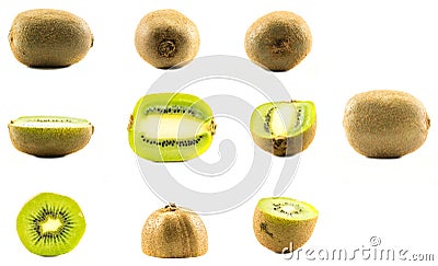 A set of different kiwis Stock Photo