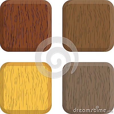 Set of different photo realistic wood textures Vector Illustration