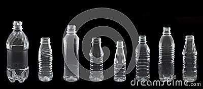 A Set of Different Plastic Bottles Stock Photo