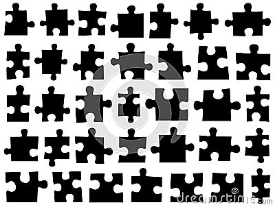 Set of different puzzle pieces Vector Illustration