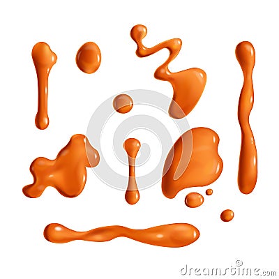 Set of different realistic caramel drops Vector Illustration