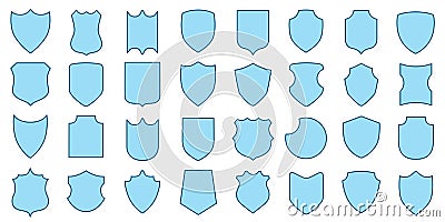 Set different shields icons â€“ vector Vector Illustration