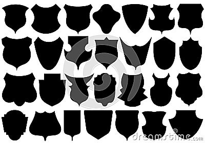 Set of different shields Vector Illustration