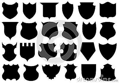 Set of different shields Vector Illustration