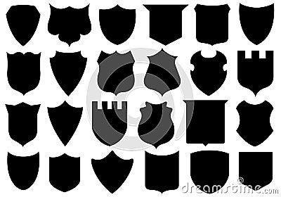 Set of different shields Vector Illustration