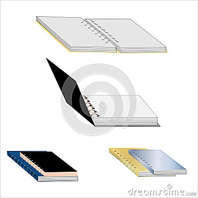 Open and close paper note pad clip art Vector Illustration