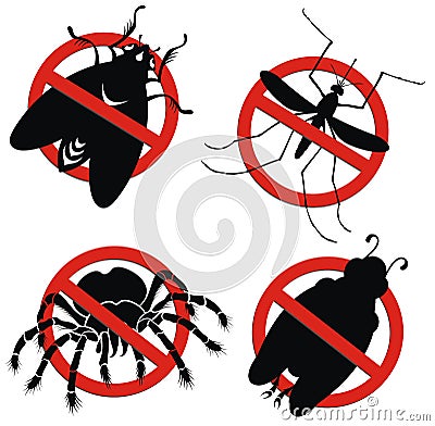 Set of different stop mosquito sign vector illustration Vector Illustration
