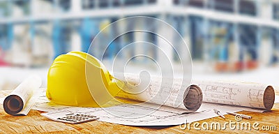 A set of different tools for the design of engineer, 3d rendering Cartoon Illustration
