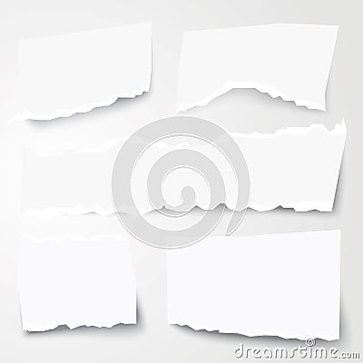 Set of Different Torn Paper Shapes Stock Photo