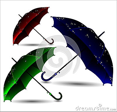 Set of different umbrellas Vector Illustration