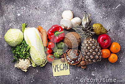 Set of different vegetarian and vegan products. Stock Photo