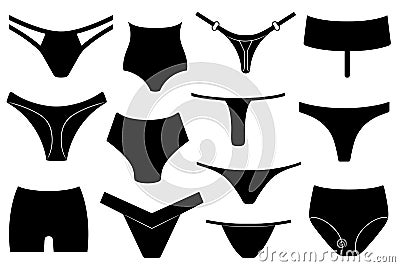 Set of different women underwear Vector Illustration