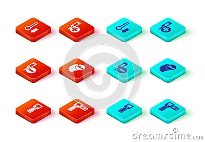 Set Digital thermometer, Medical, and Meteorology icon. Vector Stock Photo