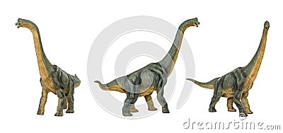 Set Dinosaur long necked sauropod diermibot breed name Brachiosaurus Stock Photo