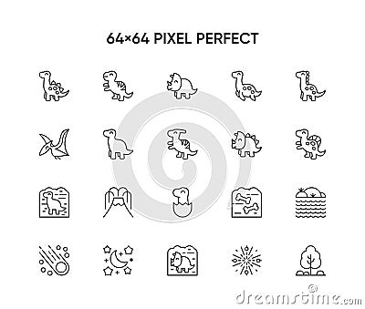 Set of dinosaurs icon collection Vector Illustration