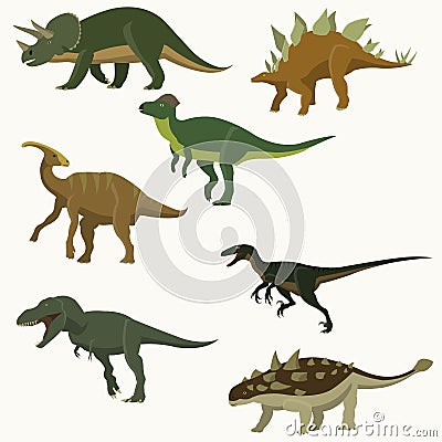 Set of dinosaurs. Vector Illustration