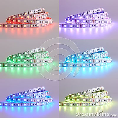 Set of Diode strip. Led lights tape Stock Photo