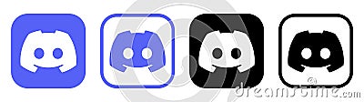 Set of Discord mobile app icons, isolated on white background, vector illustration. Discord is an instant messaging and Vector Illustration