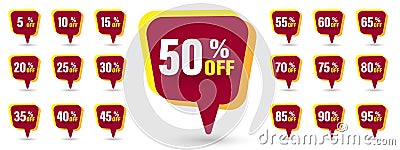 Unique set of discount icons, vector illustration Vector Illustration