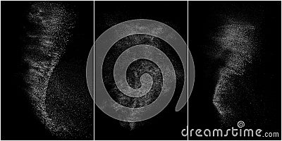 Set of distressed white grainy texture Vector Illustration