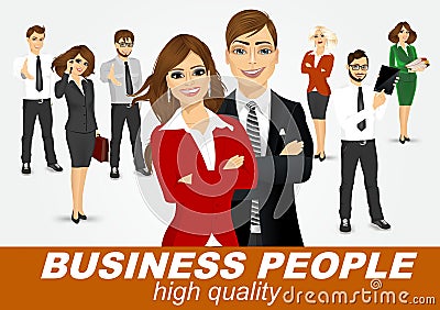 Set of diverse business people Vector Illustration