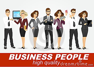 Set of diverse business people Vector Illustration