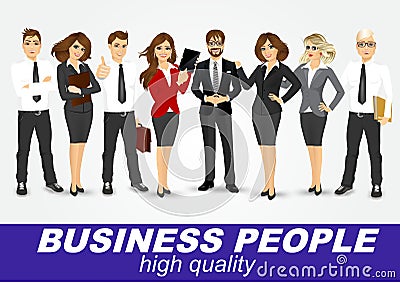 Set of diverse business people Vector Illustration