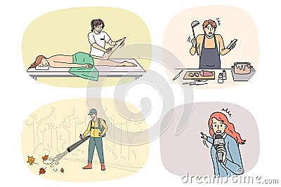 Set of diverse people occupations Vector Illustration