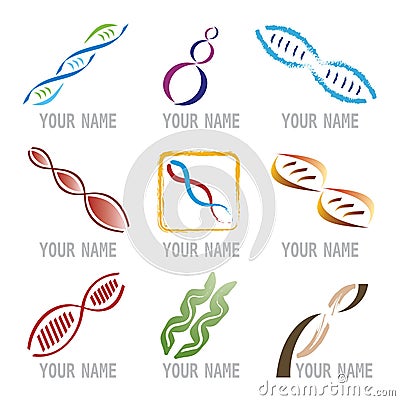 Set of DNA molecule Icons Vector Illustration