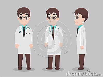 Set of Doctors Character Health care concept. Vector Illustration