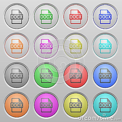 DOCX file format plastic sunk buttons Stock Photo