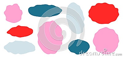 Set of doodle frame textbox and background in hand drawn style. Wave scalloped edge frame. Cute curved frame box. Flat Vector Illustration