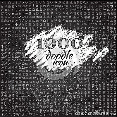 Set of 1000 doodle icon Vector Illustration