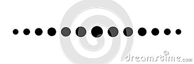 Set of dots. Halftone effect. Dotted line simple shape vector Vector Illustration