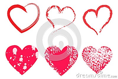 Set drawings heart Cartoon Illustration