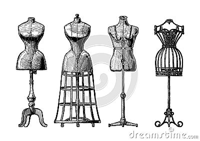 Set of dress form Vector Illustration