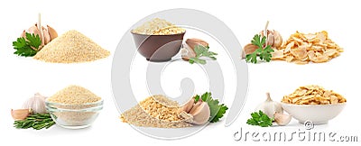 Set with dried aromatic garlic Stock Photo