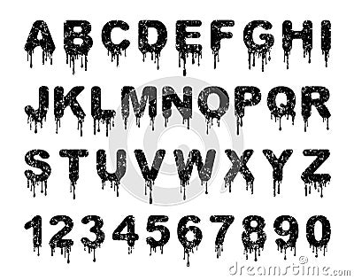 Set of dripping, grunge vector letters for your design Vector Illustration