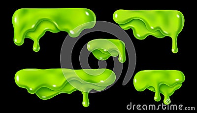 Set of dripping oozing slime design Vector Illustration